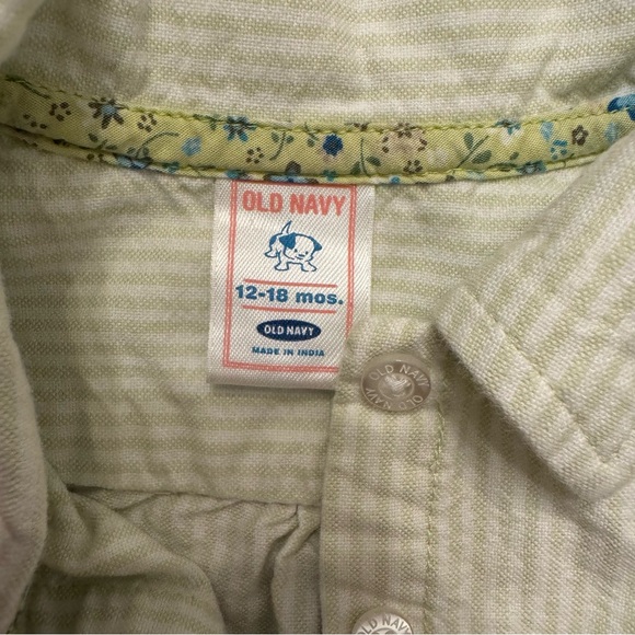 Old Navy stripped floral button up long sleeve 12-18 month - Picture 5 of 7